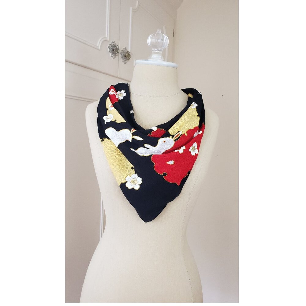 Japanese Furoshiki Cloth Gift Wrap Scarf Bandana Rabbit Bunny